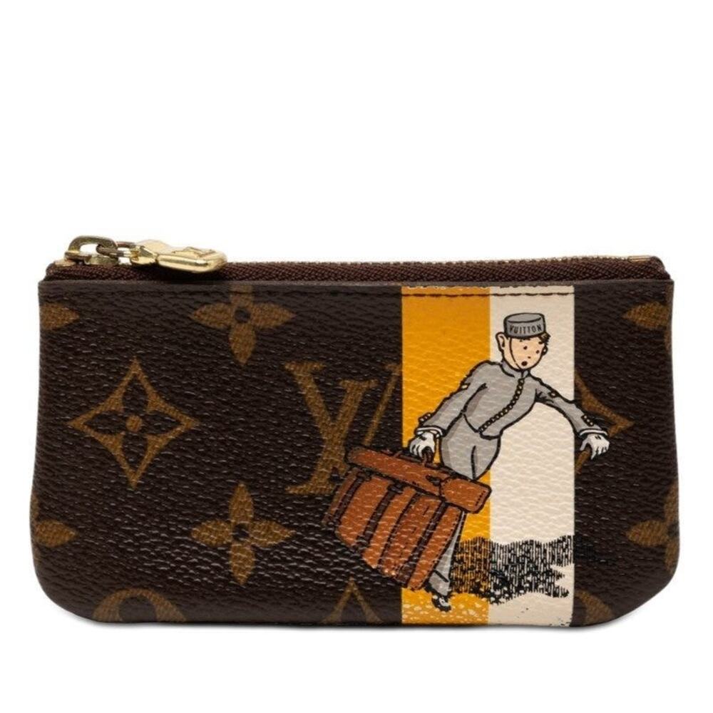 Louis Vuitton Monogram Pochette Cles Bellboy Coin Case Brown